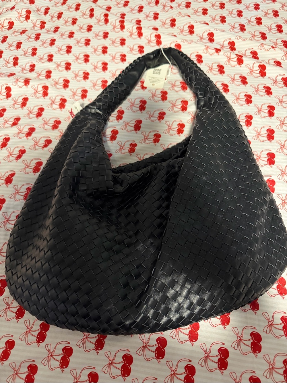 T.J.Maxx Black Woven Hobo Shoulder Bag
